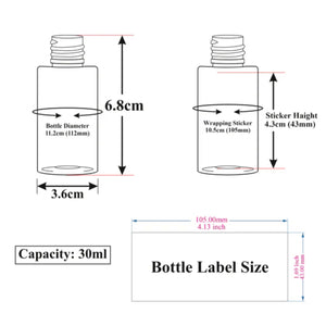 (ZMG111) Frosted Glass Bottle with Black Lotion Pump  30ml, 50ml, 100ml