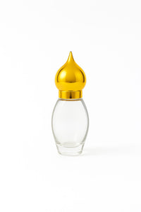 [ZMG142] Thick Glass Attar Bottle With Gold Cap