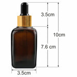 Load image into Gallery viewer, Amber Color Square Shape Glass Bottle  With Gold Plated Dropper-20ml, 25ml, 30ml[ZMG26]
