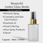 Load image into Gallery viewer, Frosted Glass Bottle With Golden Plated Black Mist Spray Pump 25ml, 30ml, 50ml, 100ml  [ZMG46]
