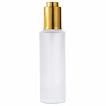 Load image into Gallery viewer, Frosted Glass Bottle With Golden Plated Push Button Dropper [ZMG52] 25ml, 30ml, 50ml, 100ml
