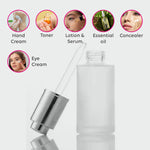 Load image into Gallery viewer, Frosted Glass Bottle With Silver Plated Push Button Dropper [ZMG53] 25ml, 30ml, 50ml, 100ml
