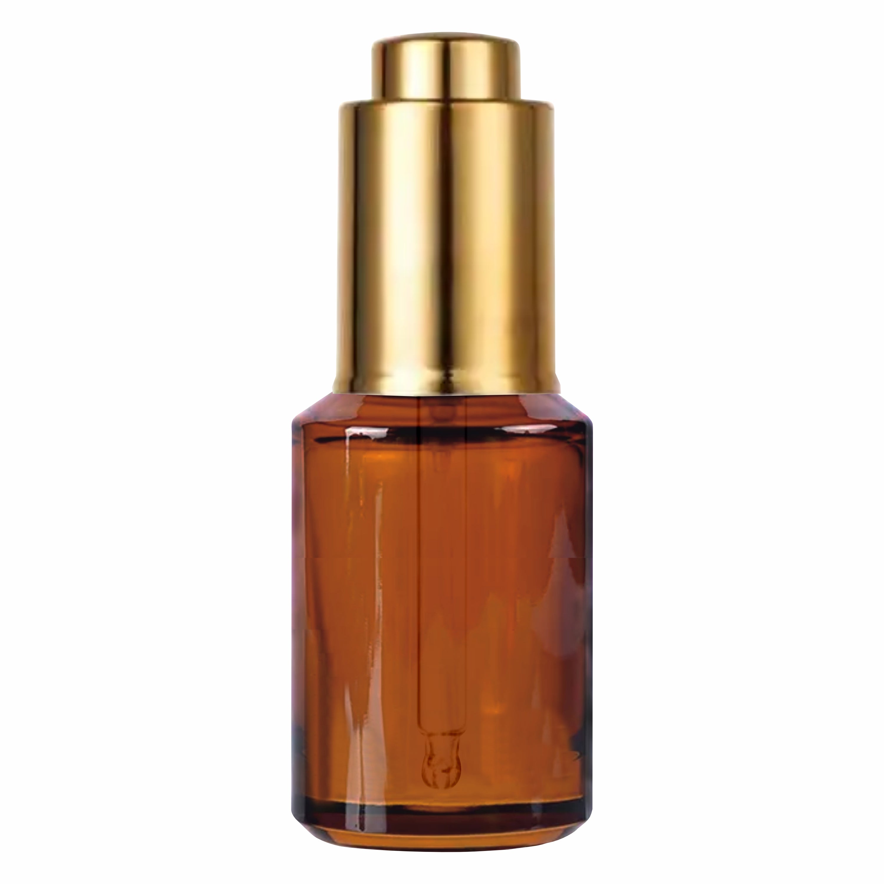 Amber Color Glass Bottle With Gold Plated Push Button Dropper-25ml,30 ML [ZMG54]