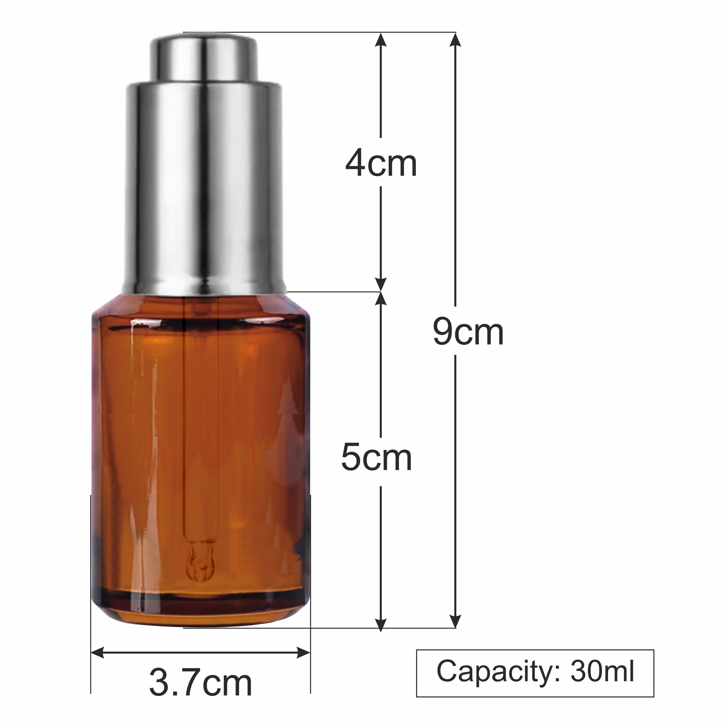 Amber Color Glass Bottle With Gold Silver Push Button Dropper-25ml,30 ML [ZMG55]
