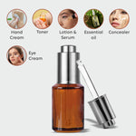 Load image into Gallery viewer, Amber Color Glass Bottle With Gold Silver Push Button Dropper-25ml,30 ML [ZMG55]
