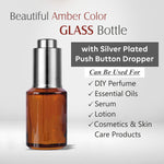 Load image into Gallery viewer, Amber Color Glass Bottle With Gold Silver Push Button Dropper-25ml,30 ML [ZMG55]
