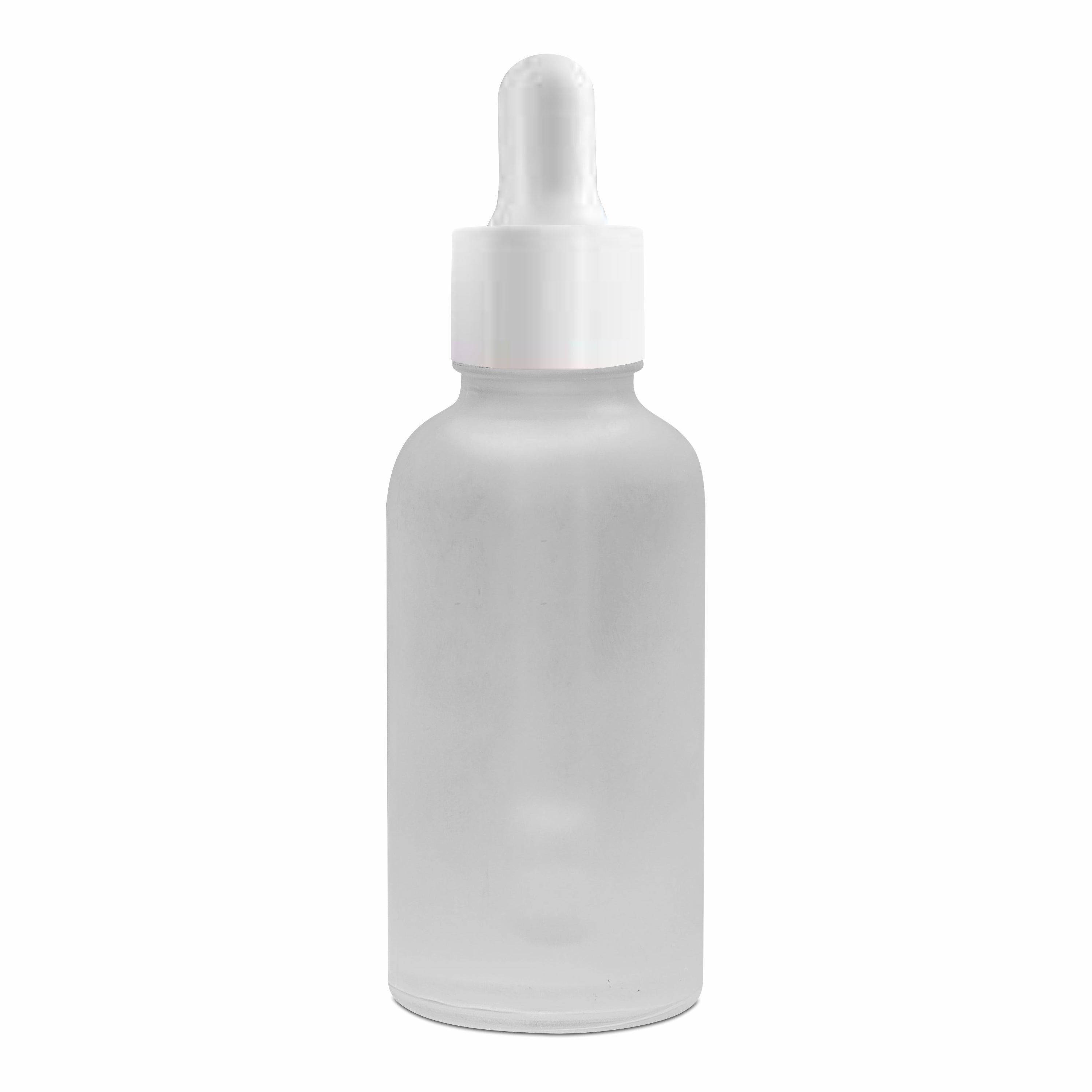 Transparent Frosted Glass Bottle with White Dropper| 15ml, 25ml & 30ml [ZMG57]