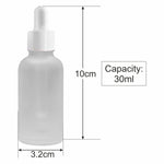 Load image into Gallery viewer, Transparent Frosted Glass Bottle with White Dropper| 15ml, 25ml &amp; 30ml [ZMG57]
