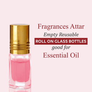 ZMG89| Transparent Clear Empty Fragrance Attar Glass Bottle with Pet Roller Ball - 3ml, 6ml, 12ml,