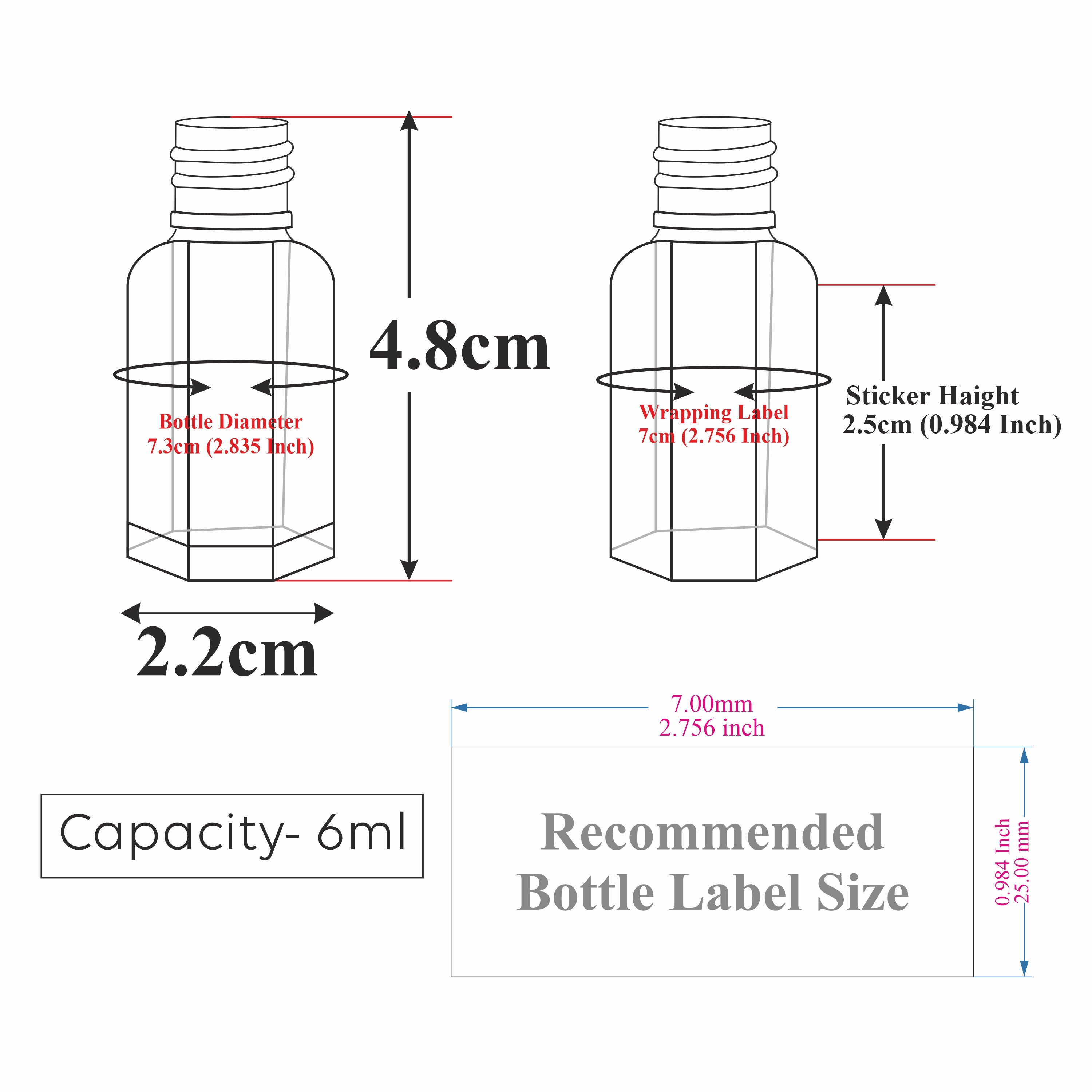 ZMG89| Transparent Clear Empty Fragrance Attar Glass Bottle with Pet Roller Ball - 3ml, 6ml, 12ml,