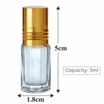 Load image into Gallery viewer, ZMG89| Transparent Clear Empty Fragrance Attar Glass Bottle with Pet Roller Ball - 3ml, 6ml, 12ml,

