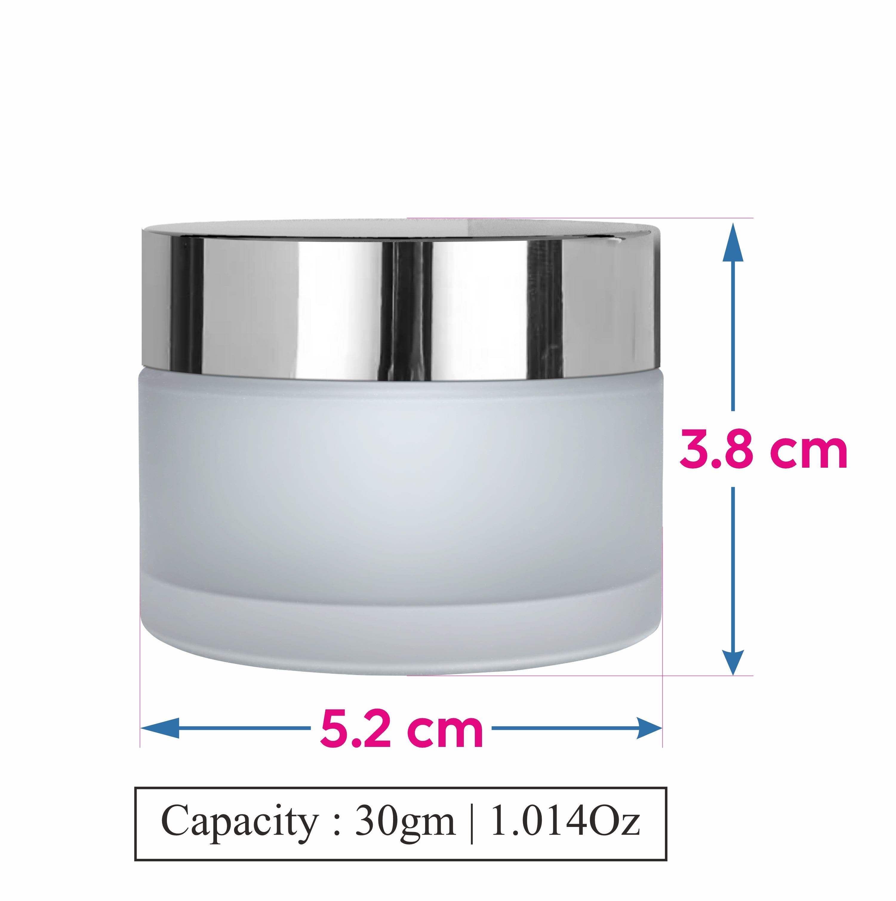 Frosted Glass Jar With Silver Lid-50GM [ZMJ07]