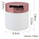 Load image into Gallery viewer, Empty White Color Cosmetics Jar with Rose Gold Cap for Cream- 50gm, 100gm [ZMJ16]
