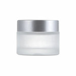 Load image into Gallery viewer, JARS,GLASSJAR,FROSTED GLASS JAR,GLASS JAR WITH SILVER CAP,CREAM JAR,COSMETIC JAR,COSMETIC PACKAGING,BODY BUTTER JAR,50GN GLASS JAR,
