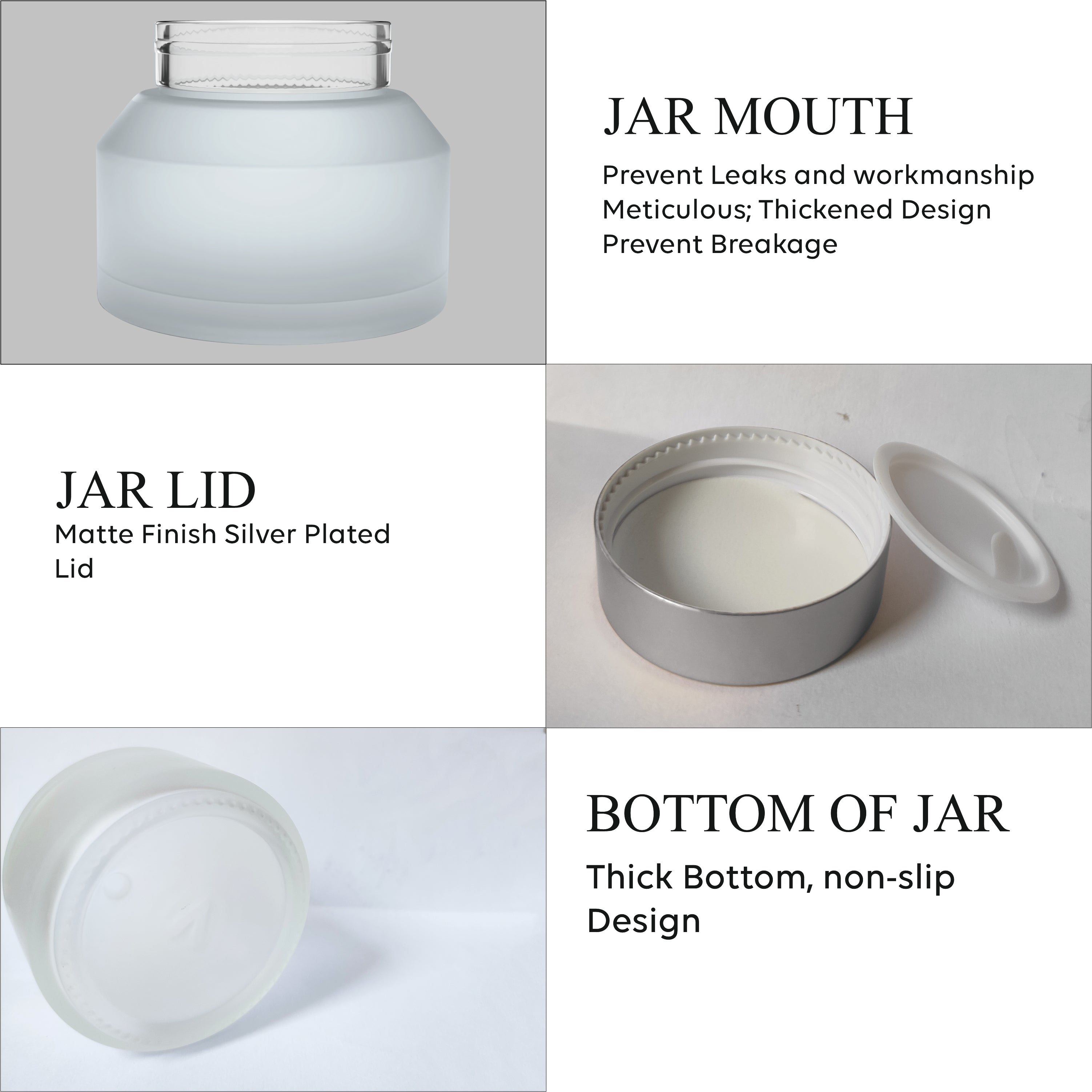 JAR,GLASS JAR,FROSTED GLASS JAR,TAPPER JAR, MATTE FINISH CAP, 30GM TAPPER JAR, CREAM JAR,