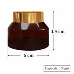 Load image into Gallery viewer, ZMJ39 | AMBER GLASS TAPER JAR WITH GOLD PLATED LID | 30GM &amp; 50GM

