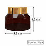 Load image into Gallery viewer, ZMJ39 | AMBER GLASS TAPER JAR WITH GOLD PLATED LID | 30GM &amp; 50GM
