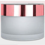 Load image into Gallery viewer, Frosted Glass Jar, Glass Jar,  Jar, Rose Gold Plated Cap Jar, Zenvista Packaging, Packaging Experts, Packaging Solutions, Zenvista Glass Jar.

