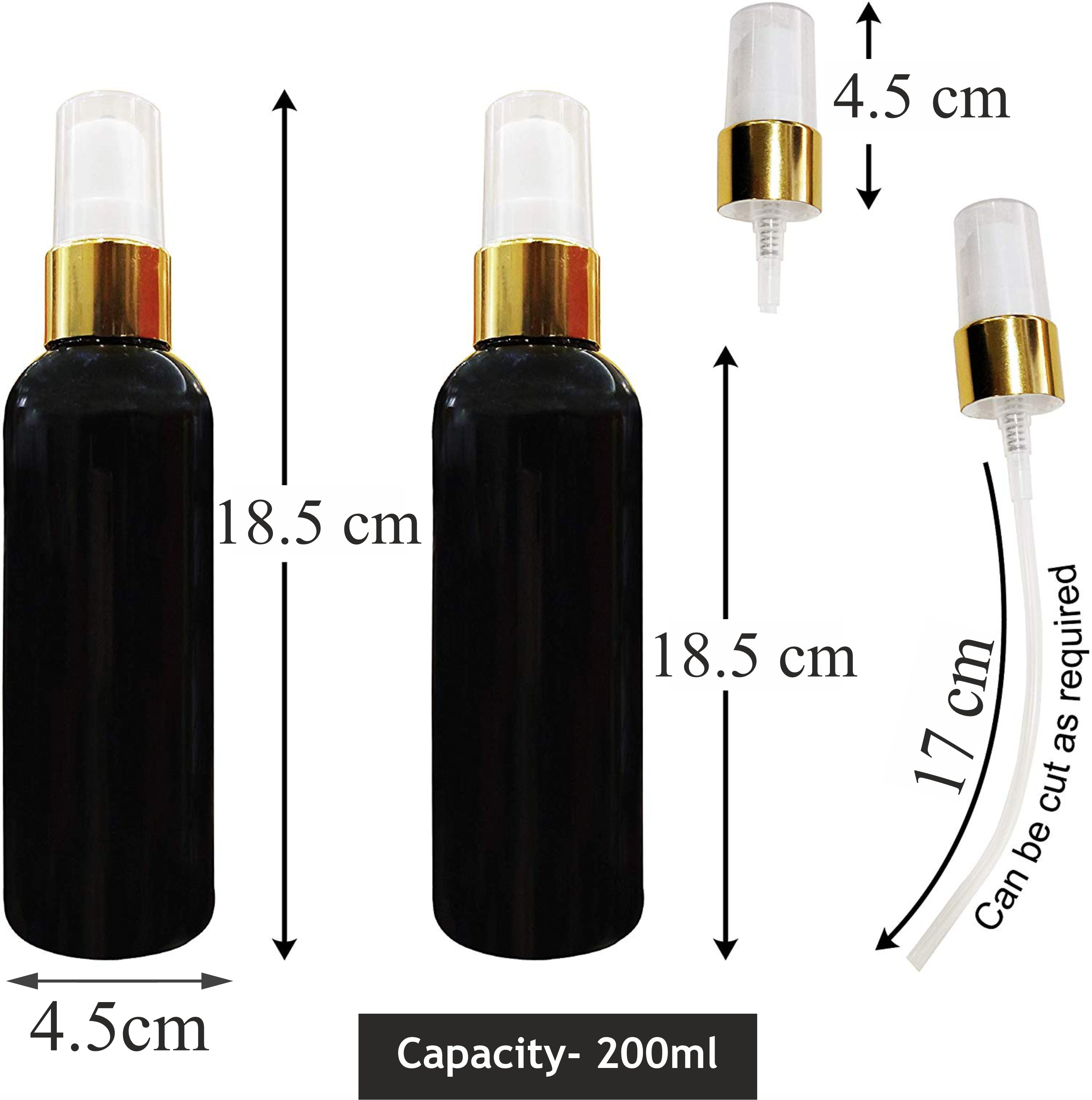 Black Color Bottle With Gold Plated White Mist Pump-100ML & 200ML [ZMK04]