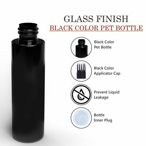 Black Color Premium Empty Pet Bottles With Black Applicator Cap 200ML [ZMK38]