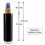 Load image into Gallery viewer, Black Color Premium Empty Pet Bottles With Gold Plated Black Lotion Pump 200ML [ZMK39]
