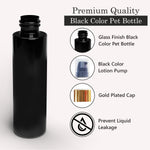 Load image into Gallery viewer, Black Color Premium Empty Pet Bottles With Gold Plated Black Lotion Pump 100ML &amp; 200ML [ZMK39]
