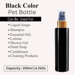Load image into Gallery viewer, Black Color Premium Empty Pet Bottles With Gold Plated Black Lotion Pump 100ML &amp; 200ML [ZMK39]

