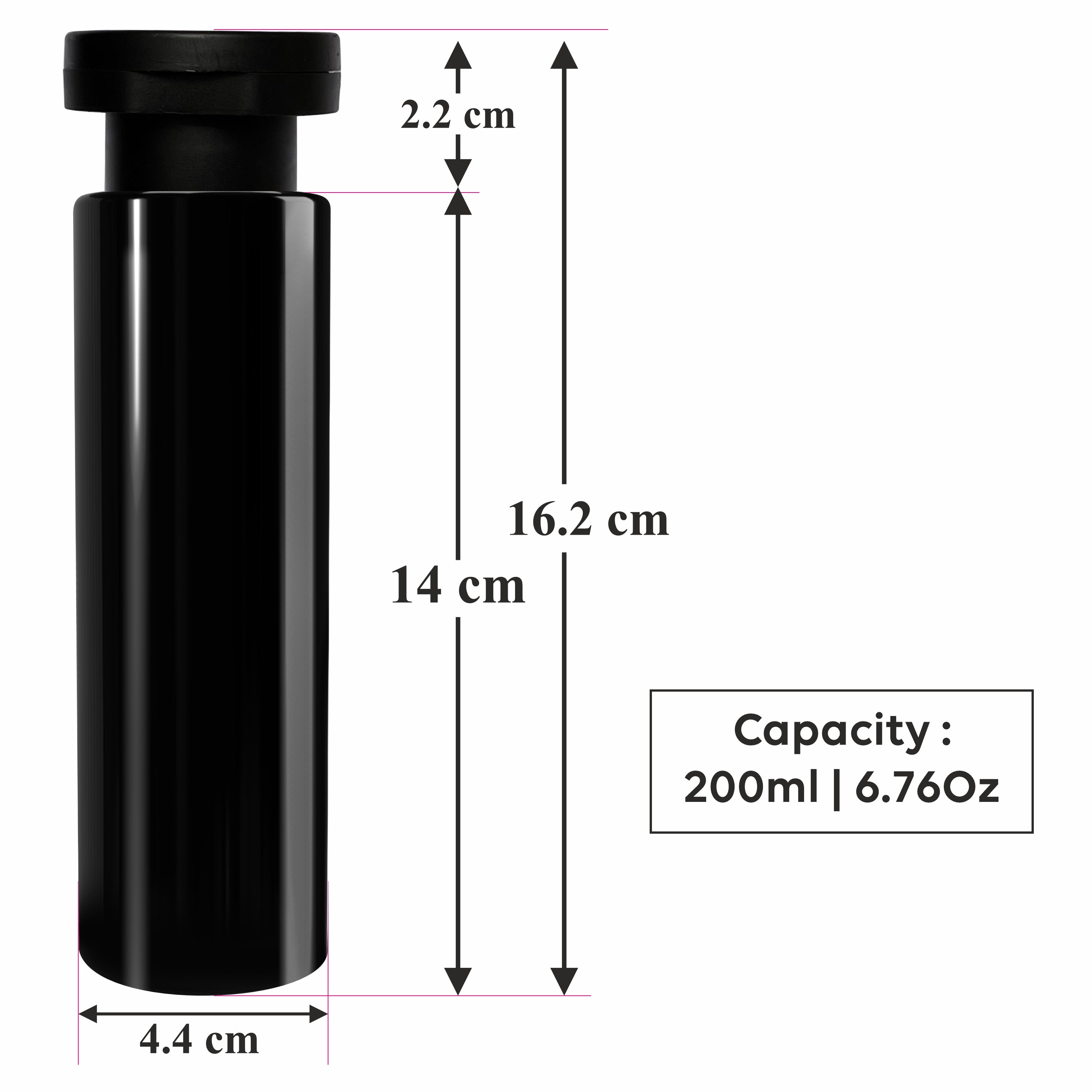 |ZMK45| BLACK COLOR BOTTLE WITH BLACK ELITE FLIPTOP CAP Available Size: 100mL & 200ml