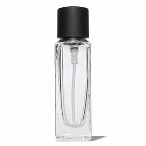 ( ZMS02 ) Transparent Glass Perfume Bottle With Simple Black Screw Cap | 30ml