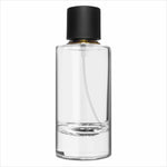 Load image into Gallery viewer, [ZMS13] Transparent Round Glass Gold Neck Perfume Bottle With Simple Black Cap - 50ml
