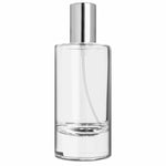Load image into Gallery viewer, [ZMS15] Transparent Round Glass Perfume Bottle With Silver Cap - 50ml
