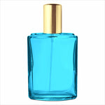 Load image into Gallery viewer, ( ZMS27 ) Sea Blue Glass Perfume Bottle With Golden Screw Cap | 50ml
