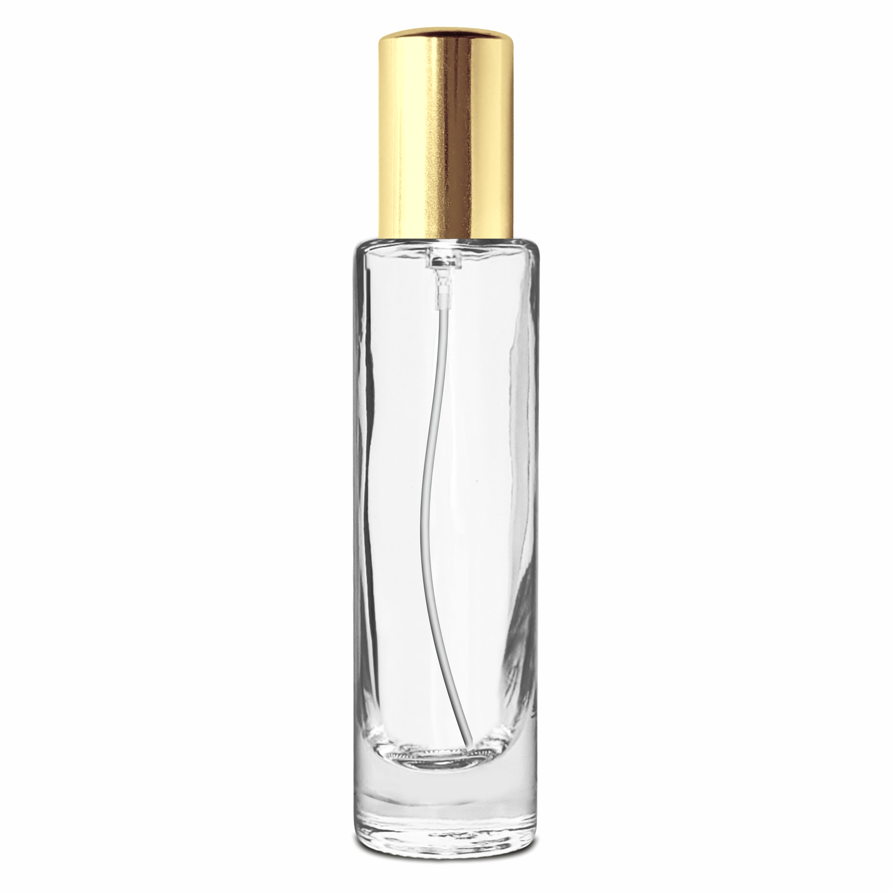 ( ZMS39 ) Clear Transparent Glass Perfume Bottle With Golden Screw Cap | 30ml