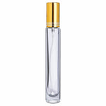 Load image into Gallery viewer, ( ZMS44) Clear Slim Transparent Glass Perfume Bottle With Golden Screw Cap | 10ml
