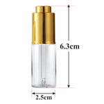 Load image into Gallery viewer, Transparent Pet Bottle With Gold Plated Push Button Dropper Available Size_20ML |ZMT81|
