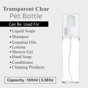 Clear Transparent Pet Bottle With White Mist Pump Spray 100ml [ZMT86]