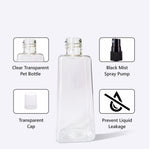 Load image into Gallery viewer, Pyramid Shape Clear Transparent Pet Bottle With Black Mist Spray Pump 50ml &amp; 100ml [ZMT88]
