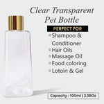 Load image into Gallery viewer, Pyramid Shape Clear Transparent Pet Bottle With Gold Plated Screw Cap 50ml &amp; 100ml [ZMT89]

