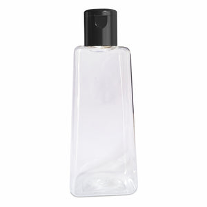 Pyramid Shape Clear Transparent Pet Bottle With Black Fliptop Cap 100ml [ZMT90]