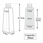 Load image into Gallery viewer, Pyramid Shape Clear Transparent Pet Bottle With Black Fliptop Cap 100ml [ZMT90]
