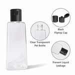 Load image into Gallery viewer, Pyramid Shape Clear Transparent Pet Bottle With Black Fliptop Cap 100ml [ZMT90]
