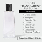 Load image into Gallery viewer, Pyramid Shape Clear Transparent Pet Bottle With Black Fliptop Cap 100ml [ZMT90]
