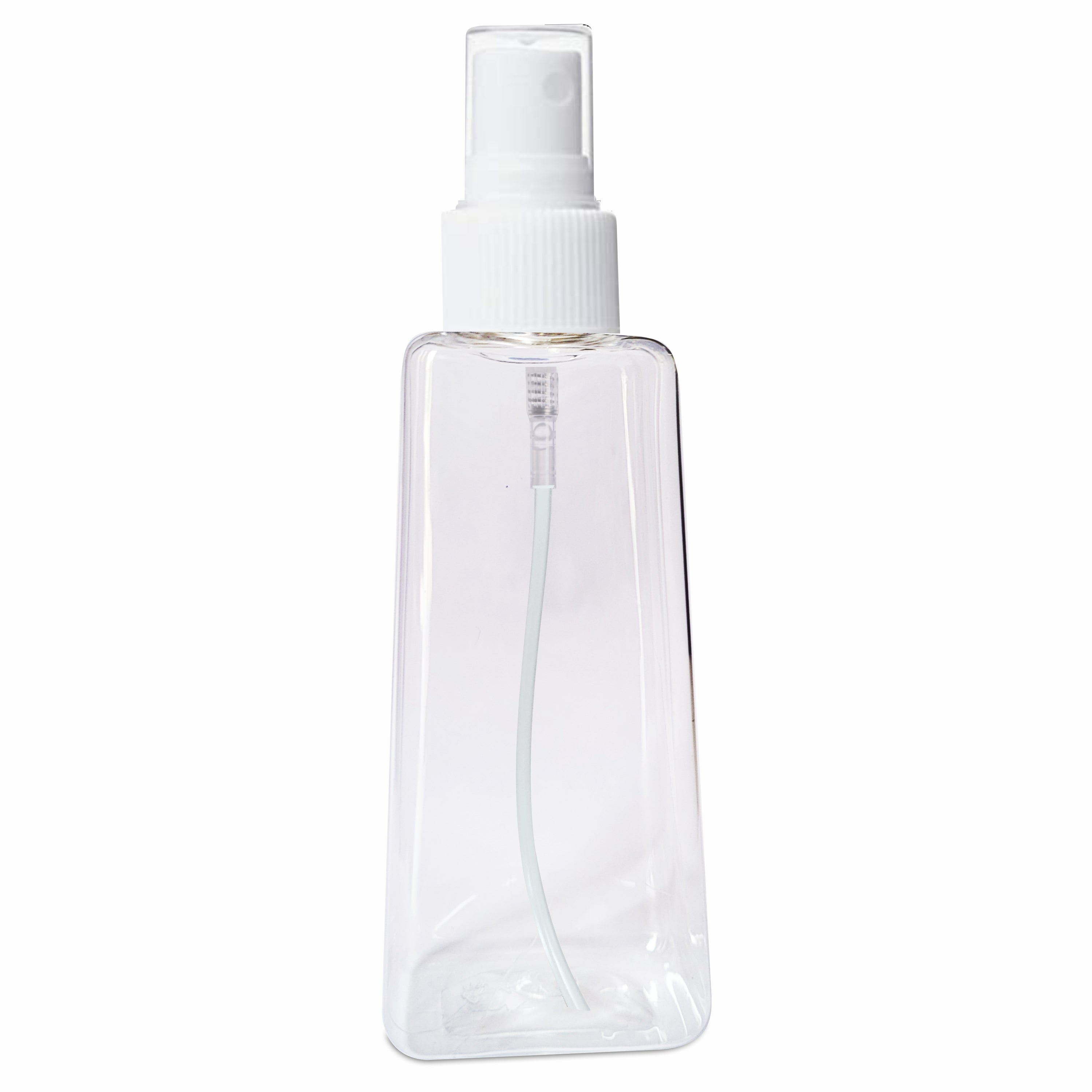 Pyramid Shape Clear Transparent Pet Bottle With White Mist Pump Spray 100ml [ZMT91]