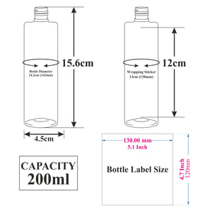 (ZMW99) Milky White Pet Bottle with Black Kettle Cap 100ml, 200ML