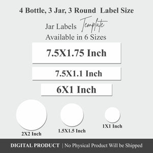 Digital labels, customized label, diy, Templates, canva editing, editable labels, product labels, bottle label, jar label, serum bottle label, shampoo bottle label. jar & containers