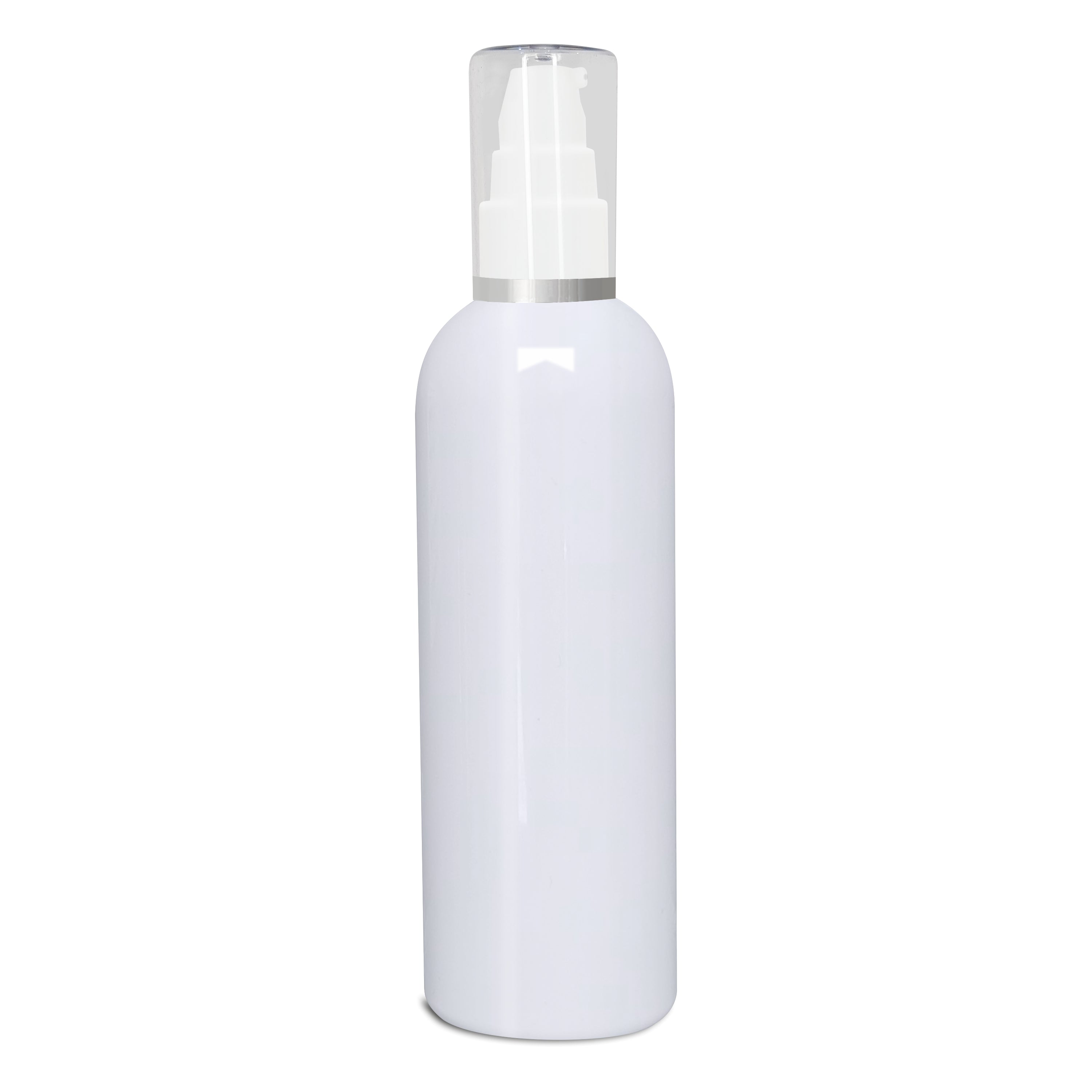 |ZMW54| Milky White Bottle With White Lotion Pump and Silver Streak Plated Cap  Available Size_100ML