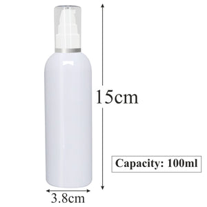 |ZMW54| Milky White Bottle With White Lotion Pump and Silver Streak Plated Cap  Available Size_100ML