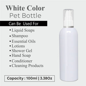 |ZMW54| Milky White Bottle With White Lotion Pump and Silver Streak Plated Cap  Available Size_100ML