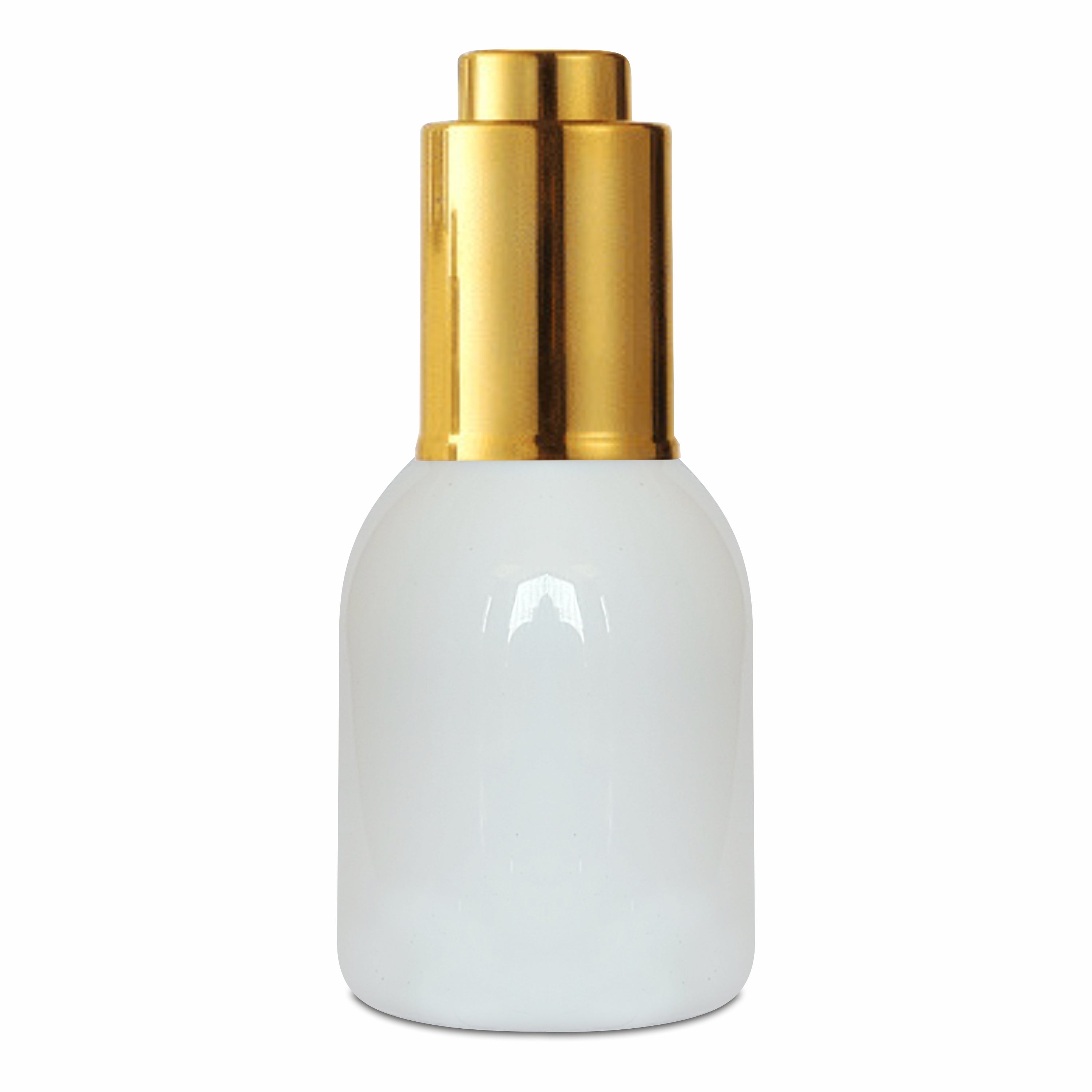 |ZMW59| Milky White Pet Bottle With Gold Plated Push Button Dropper Available Size_50ML