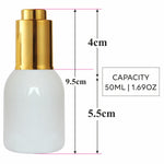 Load image into Gallery viewer, |ZMW59| Milky White Pet Bottle With Gold Plated Push Button Dropper Available Size_50ML
